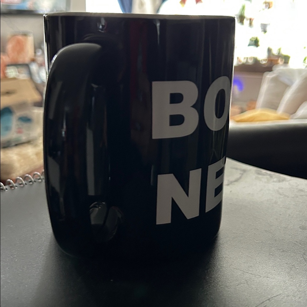 Black 'Book Nerd' Mug XL sat on shelf for a couple of years - Picture 5 of 7